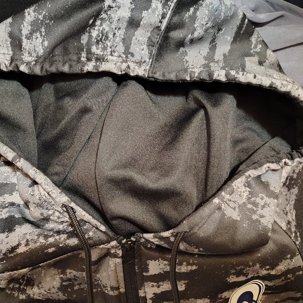 NFL Rams Hoodie, Men Zubaz Style: Gray/Black Camo, ZipUp, Logo, Hood, 2/3X - Picture 13 of 13